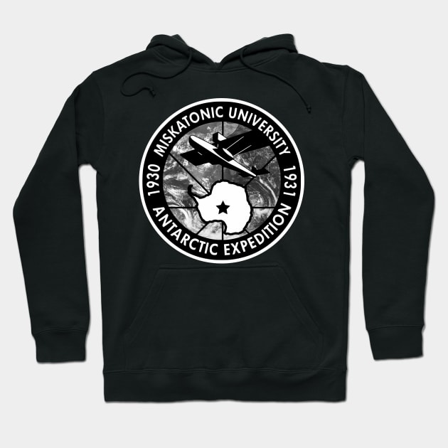 Miskatonic University Antarctic Expedition - Globe Hoodie by OriginalDarkPoetry